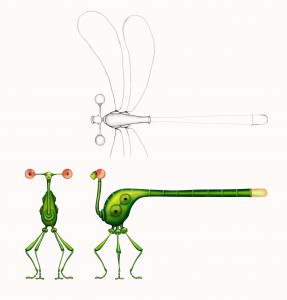 Unlike Tara, Franck doesn't have wings...so, when he needs to hitch a ride, this dragonfly is how he does it.